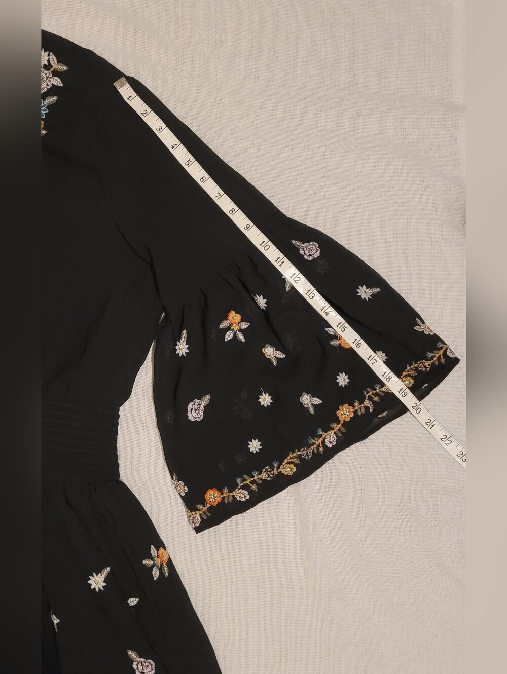 Anthropologie Maeve Anfisa Embroidered Bell Sleeve Dress Size 14 - Picture 15 of 15